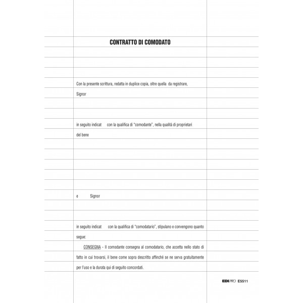 Contratto di comodato