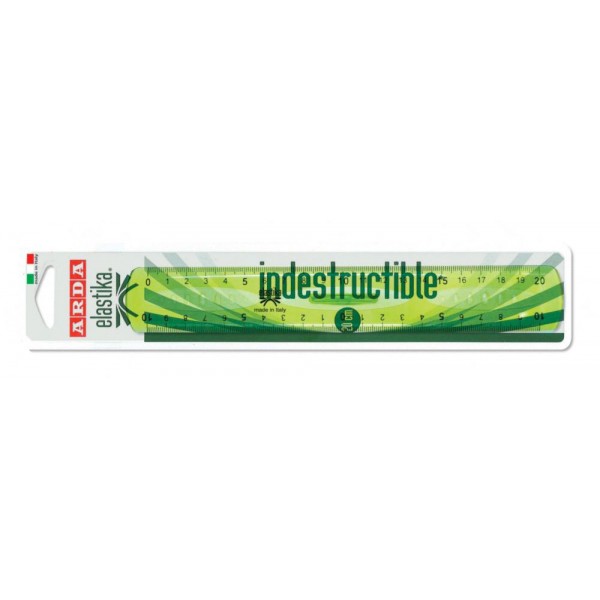 Doppio decimetro elastika, con impugnatura corta colore verde trasparente