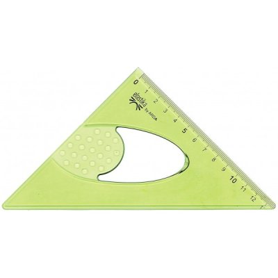 Squadra 45° elastika 20cm colore verde trasparente