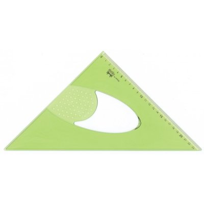 Squadra 45° elastika 35cm colore verde trasparente