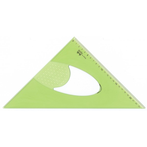 Squadra 45° elastika 35cm colore verde trasparente