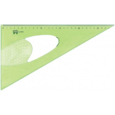 Squadra 60° elastika 30cm colore verde trasparente