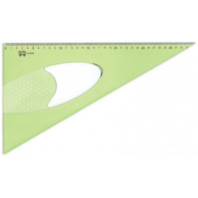 Squadra 60° elastika 35cm colore verde trasparente