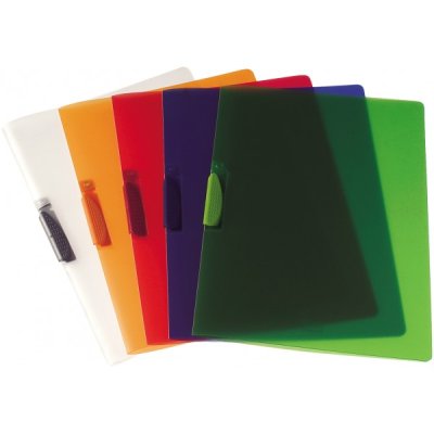 FELLOWES Cartellina con chiusura a clip 22x31cm - dorso 8/10mm - Rosso trasparente