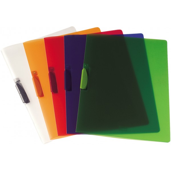 FELLOWES Cartellina con chiusura a clip 22x31cm - dorso 8/10mm - Rosso trasparente