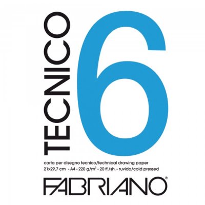 Tecnico 6 - album da disegno ruvido 20fg colore bianco grammatura 220gr