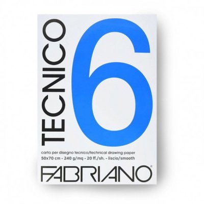 Tecnico 6 - album da disegno liscio 20fg colore bianco grammatura 240gr