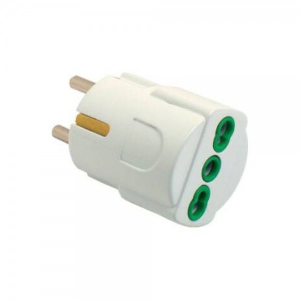 Adattatore presa italiana e spina schuko colore bianco