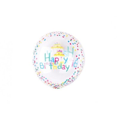 Palloncino happy birthday colore trasparente
