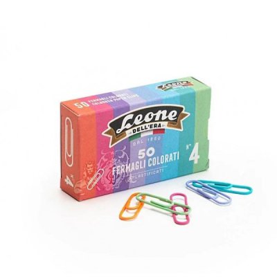 Fermagli colorati plastificati assortiti n.4 32 mm colore assortiti tipo punta punta arrotondata