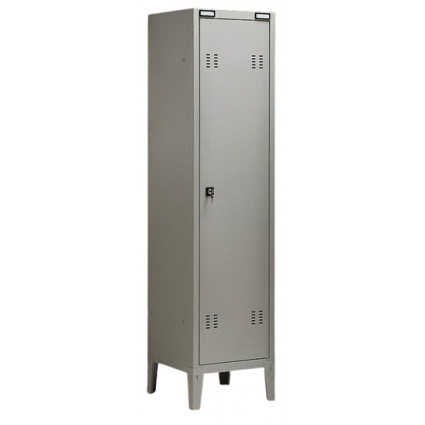 Armadio spogliatoio 1 posto con serratura colore grigio