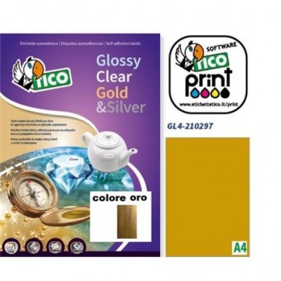 Etichette adesive in fogli a4 colore oro satinato