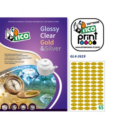 Etichette adesive in fogli a4 - multiuso colore oro satinato