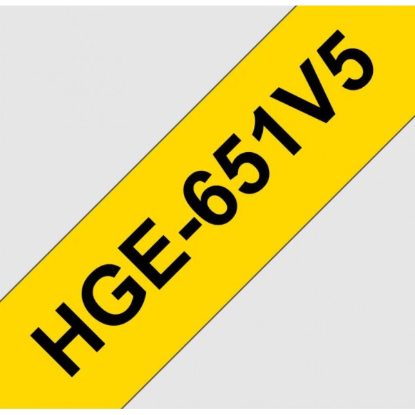 Brother hge651v5 nastro nero/giallo 24m x 8m - 5pz colore nero su giallo colore nero su giallo