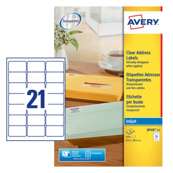 Quickdry - etichette adesive in fogli a4 colore trasparente opaco