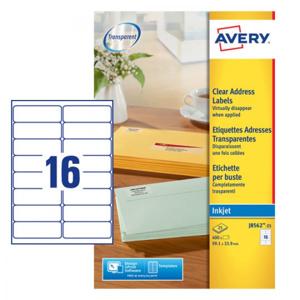 Quickdry - etichette adesive in fogli a4 colore trasparente opaco