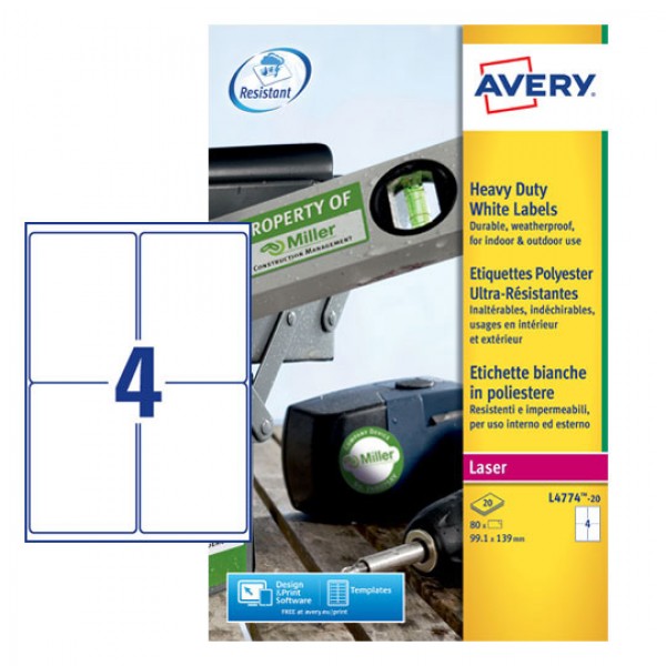 Etichette adesive in fogli a4 colore bianco