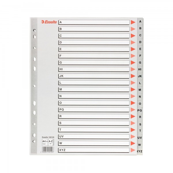 Divisori in ppl, 20 tasti a-z colore grigio