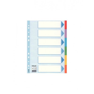 Intercalare in cartoncino colori assortiti, 6 tasti colore assortiti grammatura 160gr