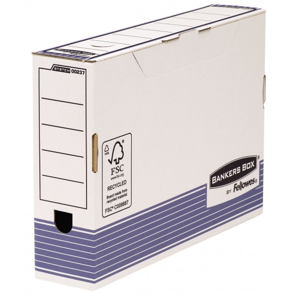 Bankers box system - scatola archivio colore bianco, blu