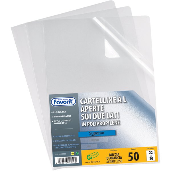 Cartelline a l pratic, buccia 22x30cm colore trasparente