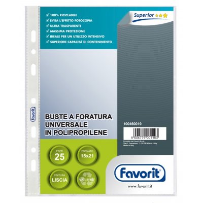 Buste forate in ppl, liscia 15x21cm colore trasparente