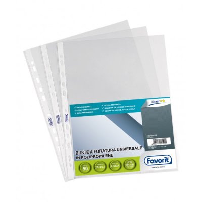 Buste forate in ppl, liscia 22x30cm colore trasparente