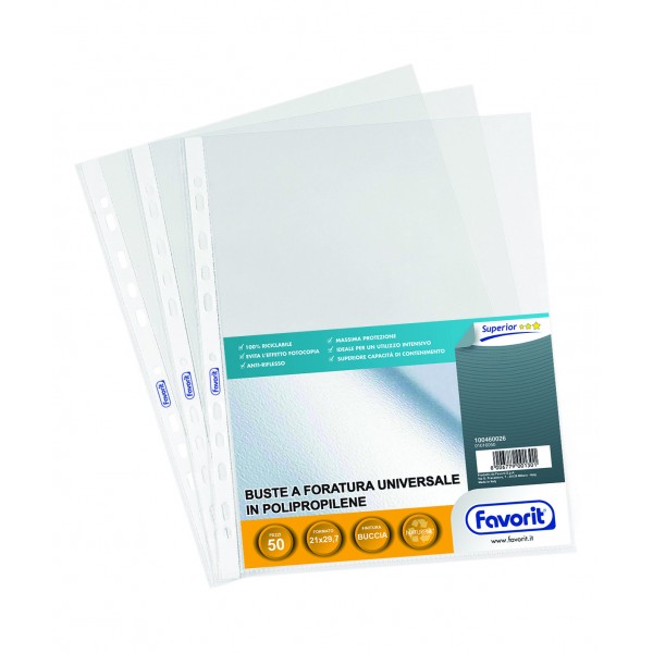 Buste forate in ppl, buccia 22x30cm colore trasparente
