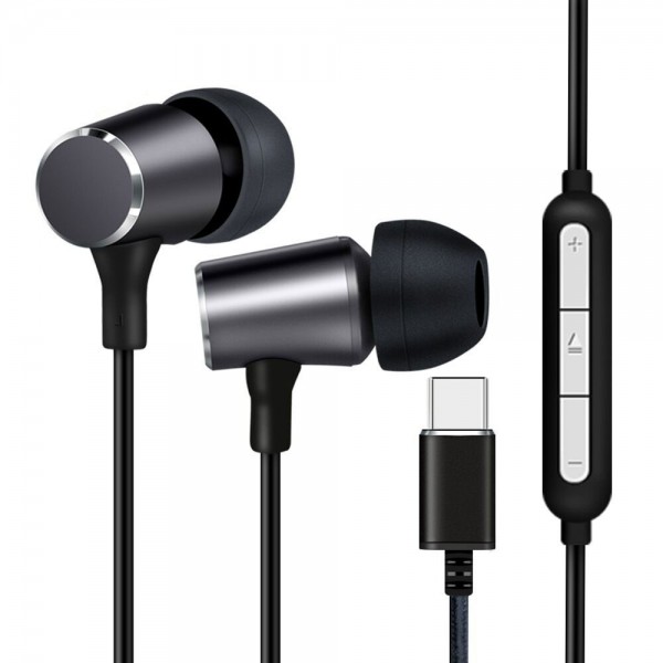 LINK auricolare con microfono e controller sul filo con connettore singolo USB-C