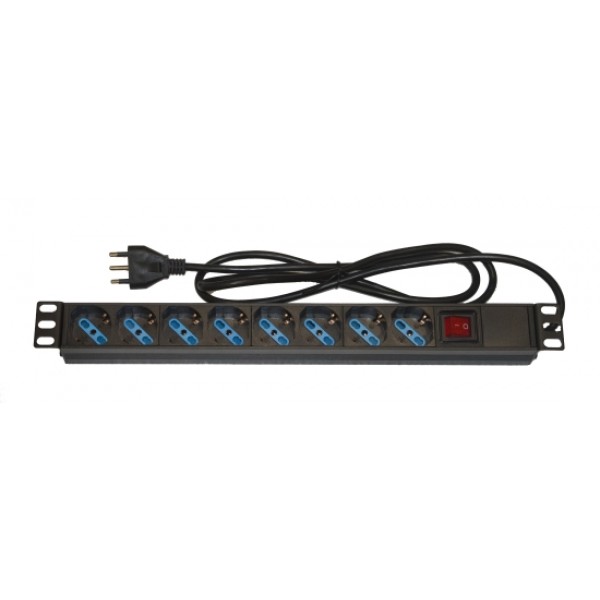 Multipresa da armadio rack 19" colore nero