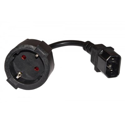 LINK adattatore di alimentazione con presa schuko tedesca femmina - iec c14 maschio cavo da 15cm