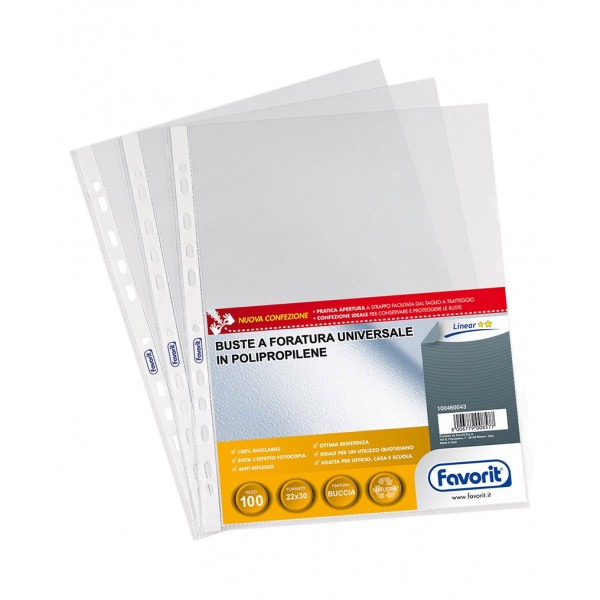 Buste forate in ppl, buccia 22x30cm colore trasparente