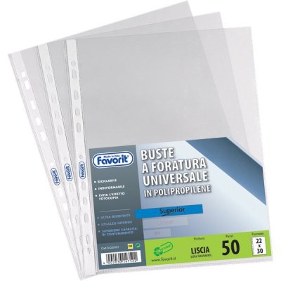Buste forate in ppl, liscia 22x30cm colore trasparente