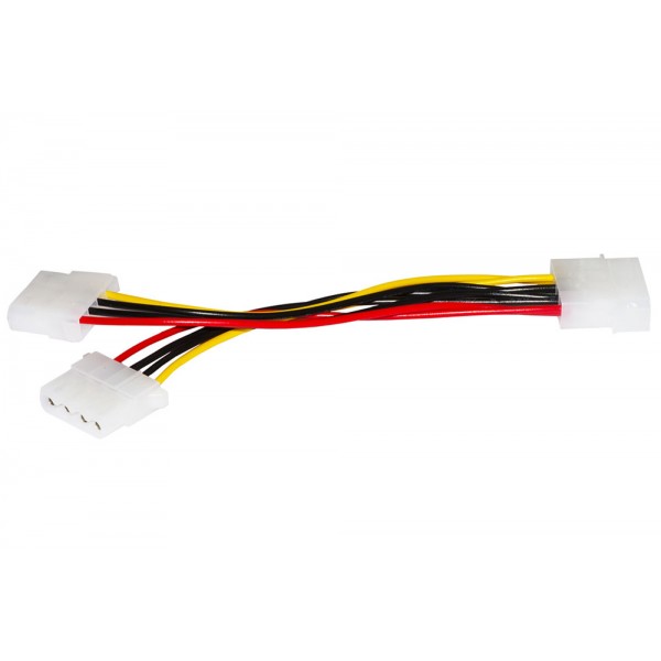 LINK cavo per sdoppiare un'alimentazione di un PC con un connettore 5,25" Molex maschio e 2 connettori 5,25" Molex femmina
