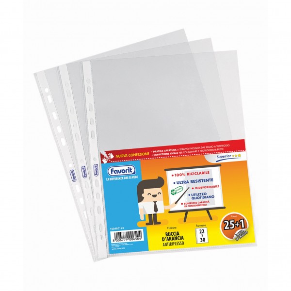 Buste forate in ppl, buccia 22x30cm colore trasparente