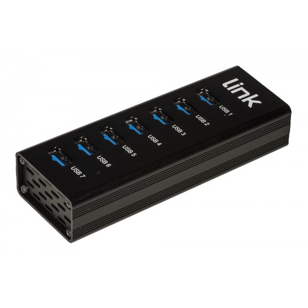 LINK hub 7 porte USB 3.0 con alimentatore in alluminio