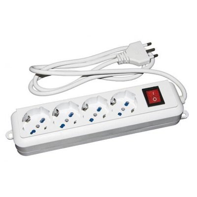 LINK multipresa con 4 prese universali ita/schuko 10/16 a - spina 16 a con interruttore, lunghezza cavo 1,5mt