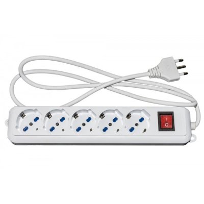 LINK multipresa 5 prese universali ita/schuko 10/16 a - spina 16 a con interruttore, lunghezza cavo 1,5mt