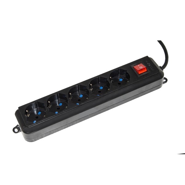 LINK multipresa 5 prese universali ita/schuko 10/16 a - spina 16 a con interruttore, lunghezza cavo 1,5mt