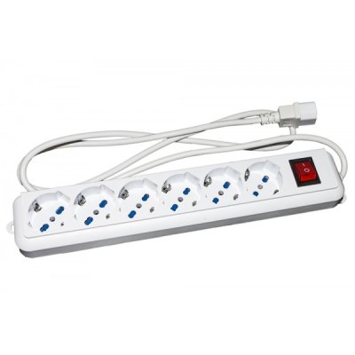 LINK multipresa Bianca con 6 prese tripolari 10/16a - spina iec c14