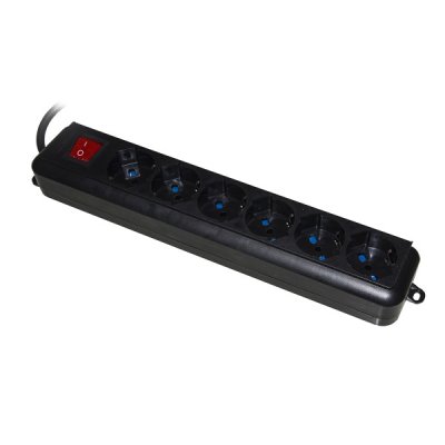 LINK multipresa 6 prese universali ita/schuko 10/16 a - spina 16 a con interruttore, lunghezza cavo 1,5mt