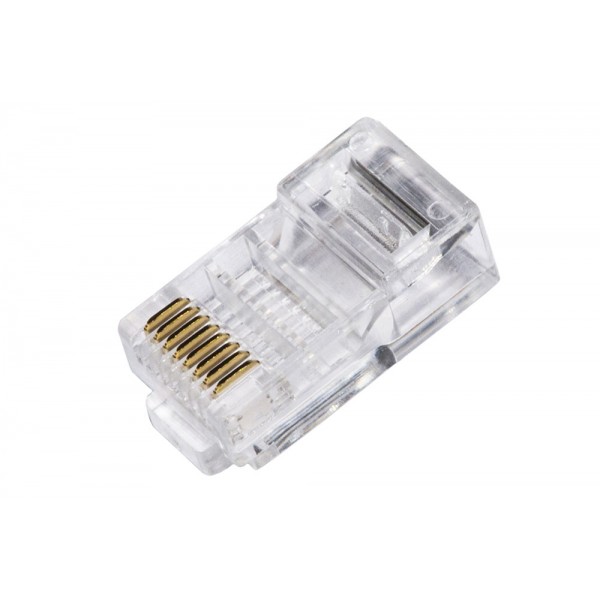 10 connettori rj45 utp per cavi flessibili cat 5e colore trasparente