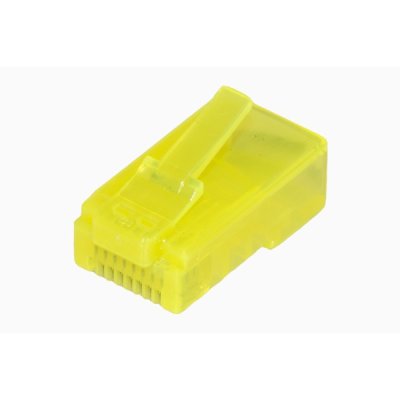 100 connettori rj45 utp per cavi flessibili cat 5e colore giallo