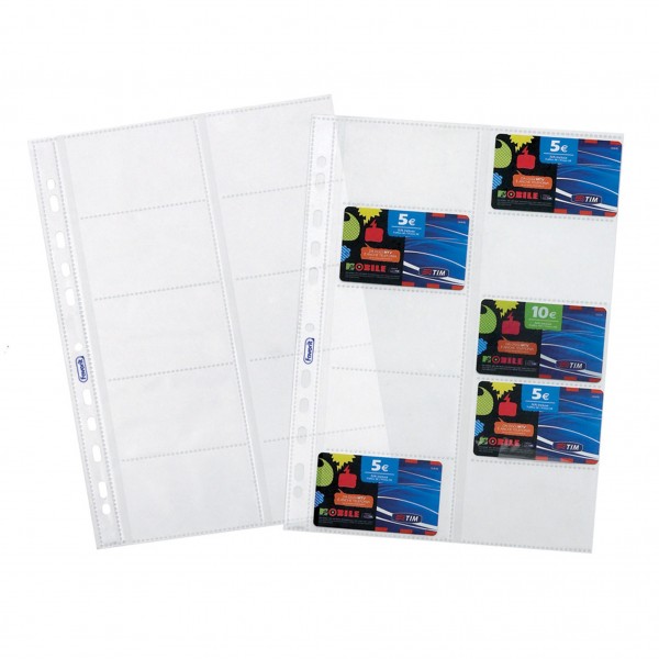 Buste a foratura porta cards 21,5x30,5cm colore trasparente