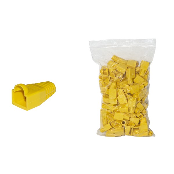 Confezione 100 copriconnettori 6mm per plug rj45 colore giallo
