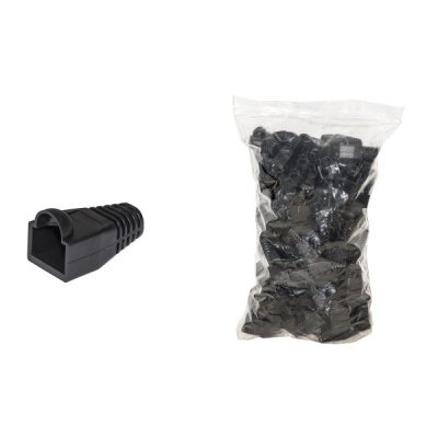 Confezione 100 copriconnettori 6mm per plug rj45 colore nero