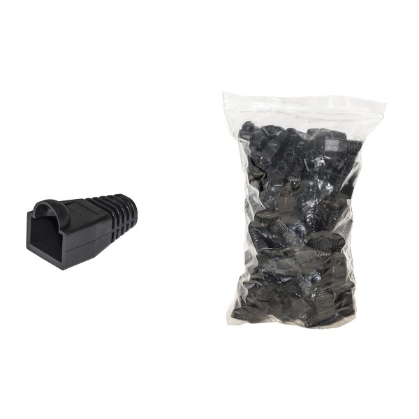 Confezione 100 copriconnettori 6mm per plug rj45 colore nero