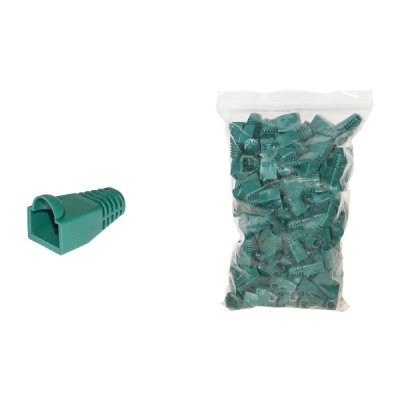 Confezione 100 copriconnettori 6mm per plug rj45 colore verde