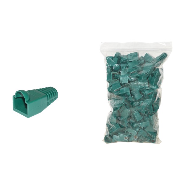 Confezione 100 copriconnettori 6mm per plug rj45 colore verde