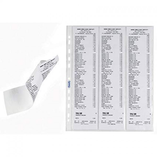 Buste a foratura porta scontrini fiscali 25,2x30,7cm colore trasparente